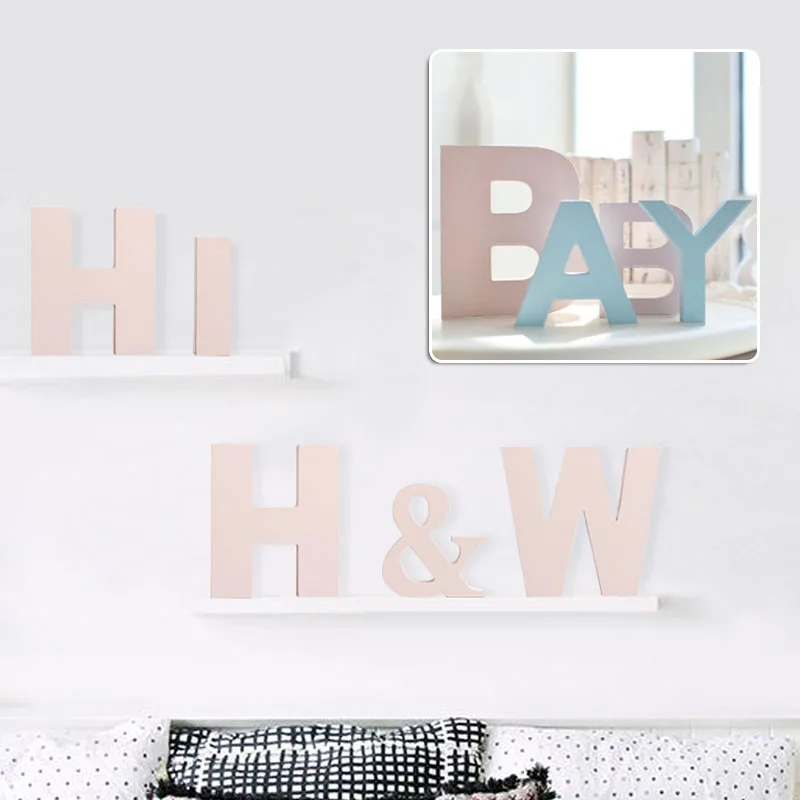 26 букв ручной работы украшения характер подвесной магазин дома 6x5x1 дюймов модный орнамент Grapheme кулон деревянный слово DIY 3D