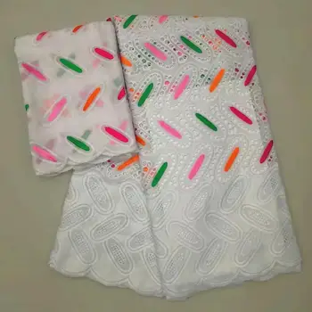 

Fashion lace fabric tissu african swiss voile lace fabric factory price dubai style cut lace for wedding 5+2yards/lot