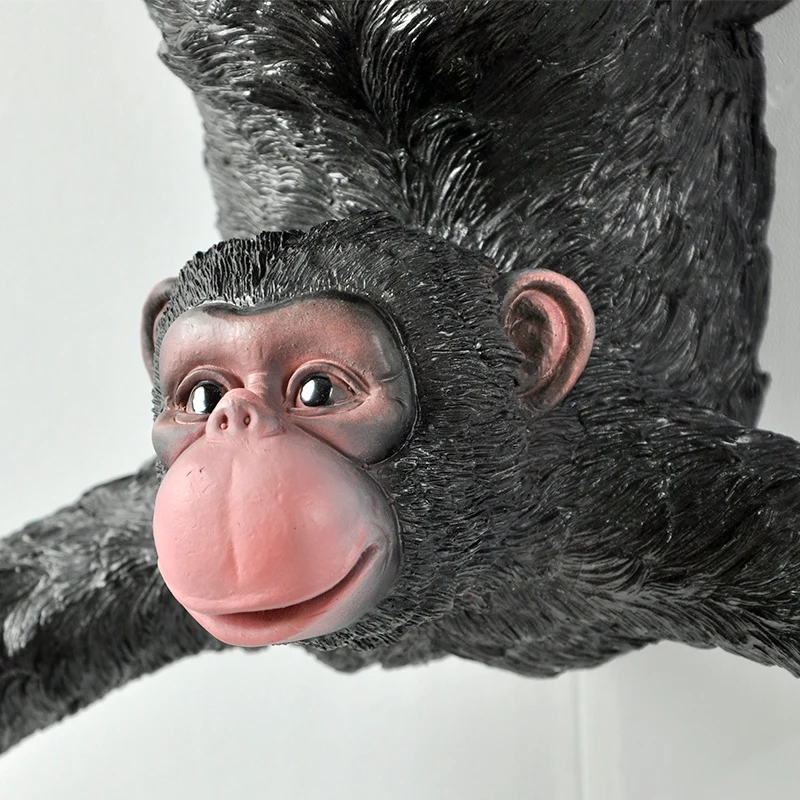 Gibbon Statue Wall Decoration Toilet  Tissue Holder Loo Ledge Black Monkey sculpture figurines Hanging Roll Tissue holder