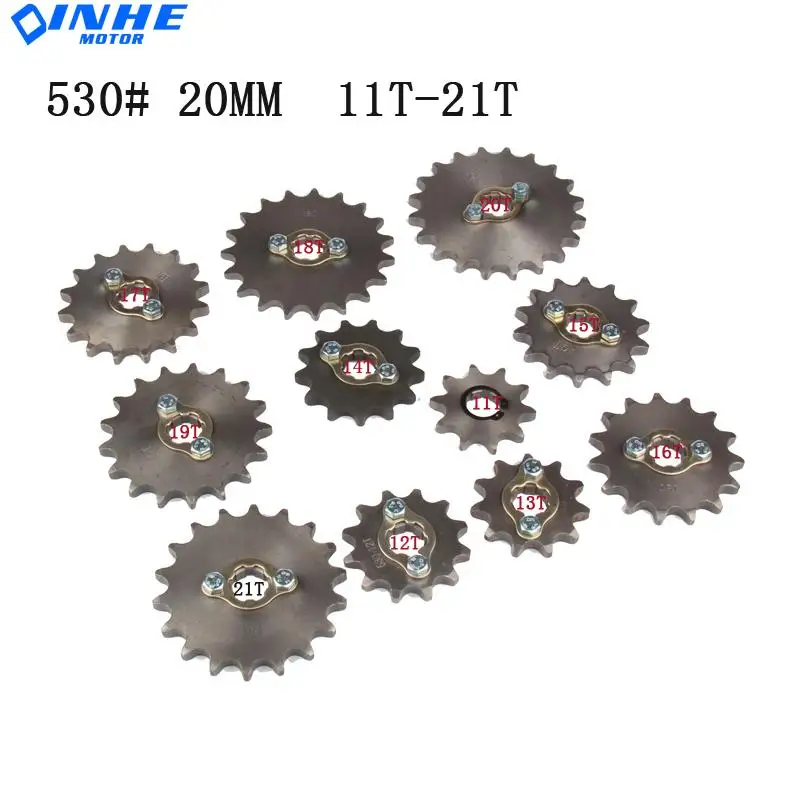 530# Sprocket 20mm 11T 12T 13T 14T 15T 16T 17T 18T 19T 20T 21T Front Engine For 150 250 ATV Quad Dirt Bike Motorcycle |