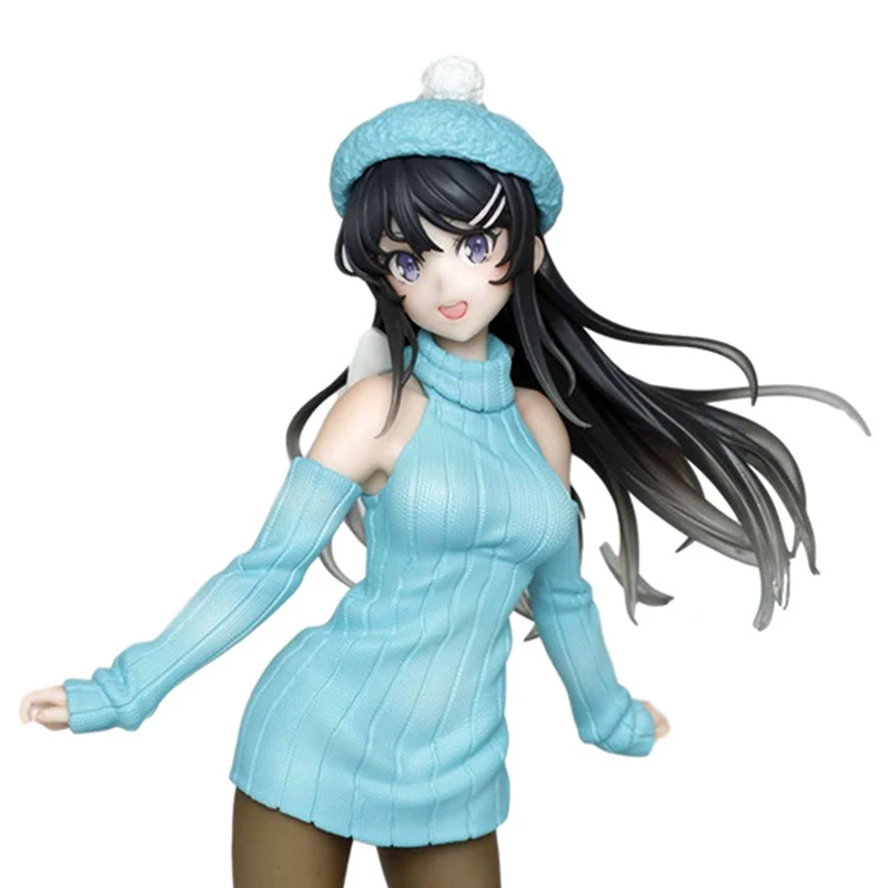 Sonha com Coelho Vestido de Malha Cuteness Original Taito Anime Rascal Não Menina Senpai Sakurajima Mai Ver. Brinquedos Modelo Colletible 1 Original taito anime rascal não sonha com