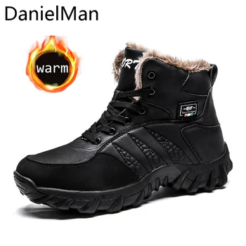 

Danielman Tactical Military Snow Boots Men Shoes Outdoor Hiking Trekking Camping Work Shoes Work Shoes Winter Worm Snow Boots