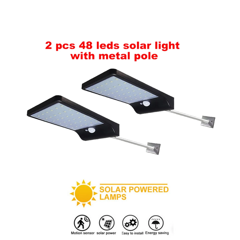 

2/4pcs 48 LED Solar Power Street Light PIR Motion Sensor Lamps Garden Security Lamp Outdoor Street IP65 Waterproof Wall Lights s