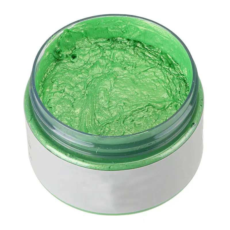 Новые 7 цветов продукты для укладки волос цветной воск краска одноразовая формовочная паста семь цветов краска для волос Макияж maquillaje - Цвет: Green