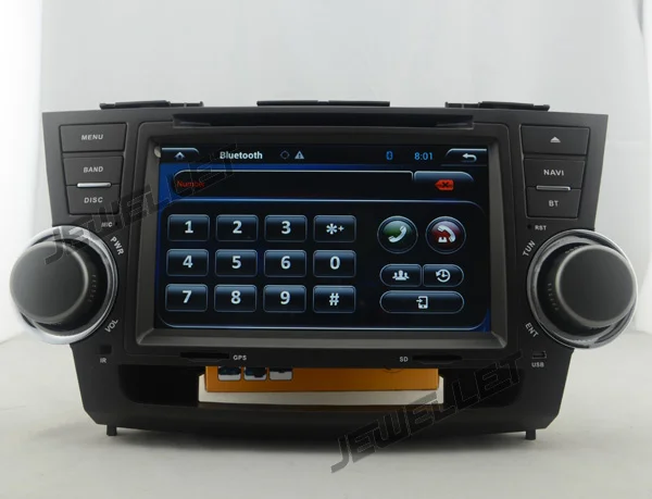 Четырехъядерный 1024*600 HD экран Android 9,0 автомобильный DVD gps радио навигация для Toyota Highlander Kluger 2008-2013