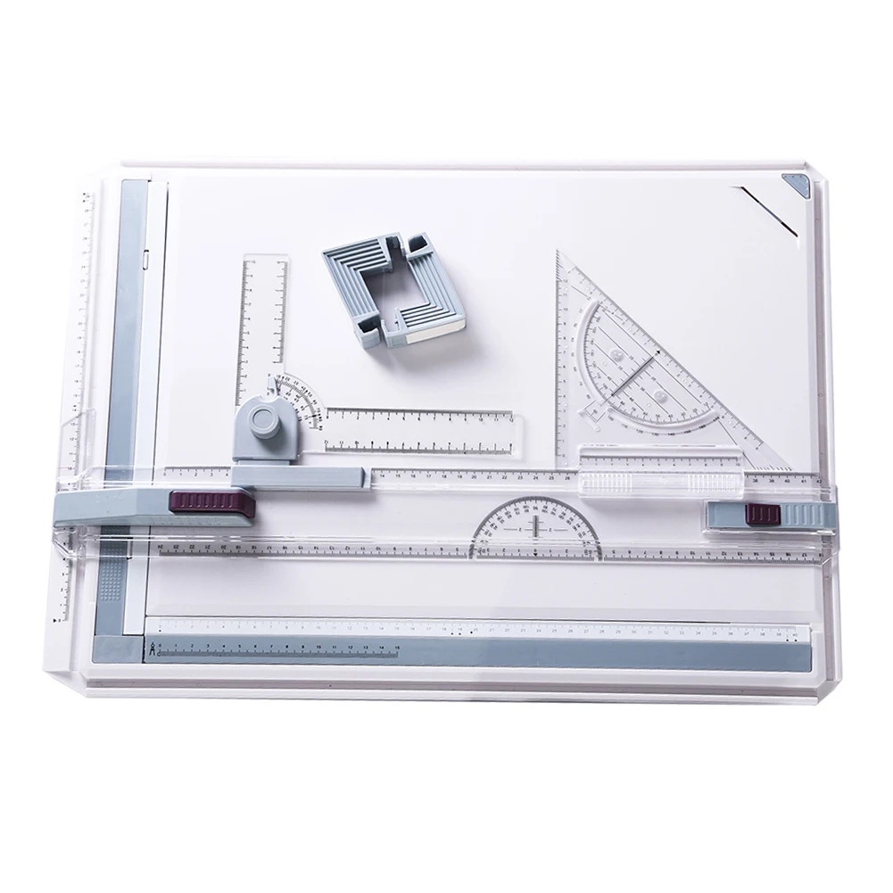 Портативная А3 доска для рисования Черновая доска для рисования с параллельными линейками Угловые зажимы головка-замок регулируемый угол художественные инструменты для рисования