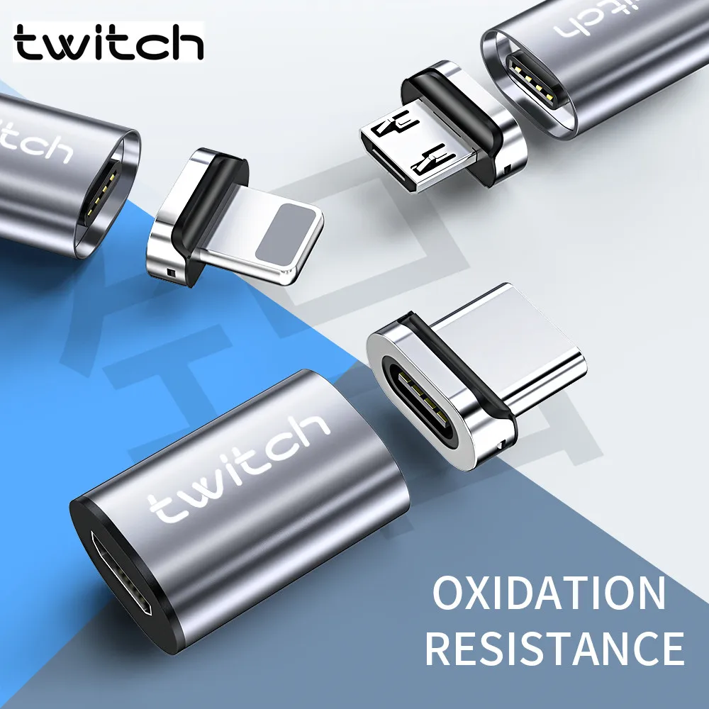 Twitch Магнитный Micro USB адаптер для iPhone Samsung Xiaomi Женский к Type C Мужской кабель