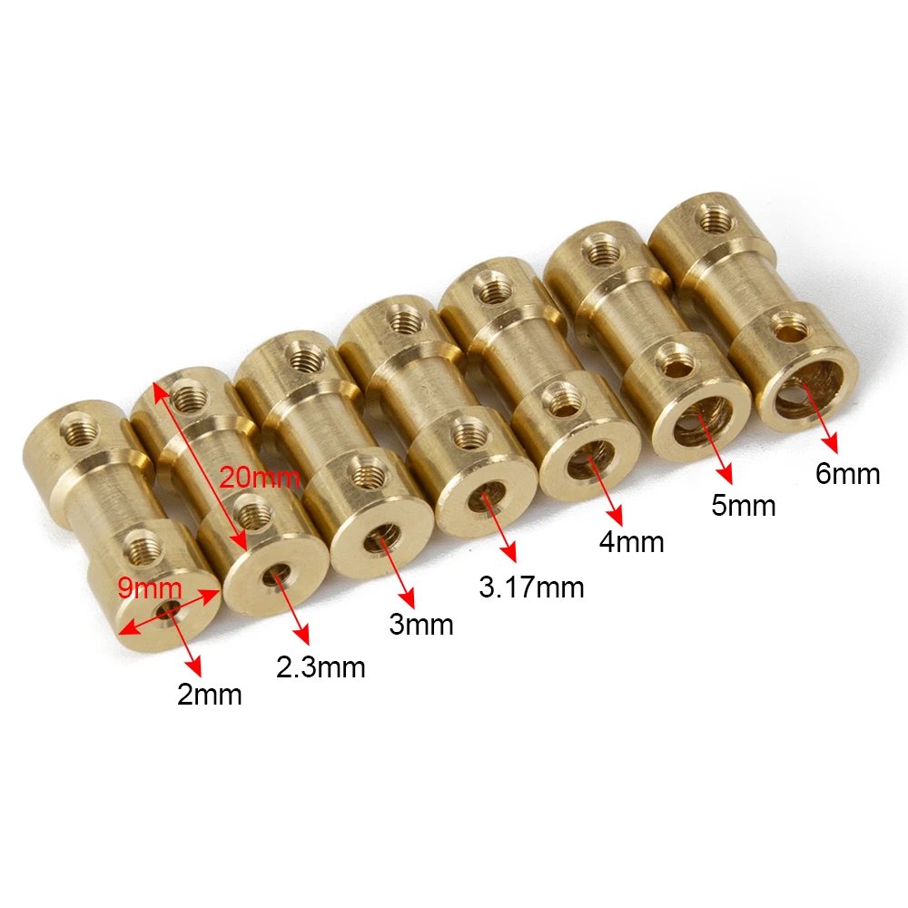 YEAHRUN 5 Stück Messing Flexible Motorwellenkupplung Motorübertragungsstecker 2 mm/2,3 mm/3 mm/3,17 mm/4 mm/5 mm/6 mm für RC-Modell – Detail 3