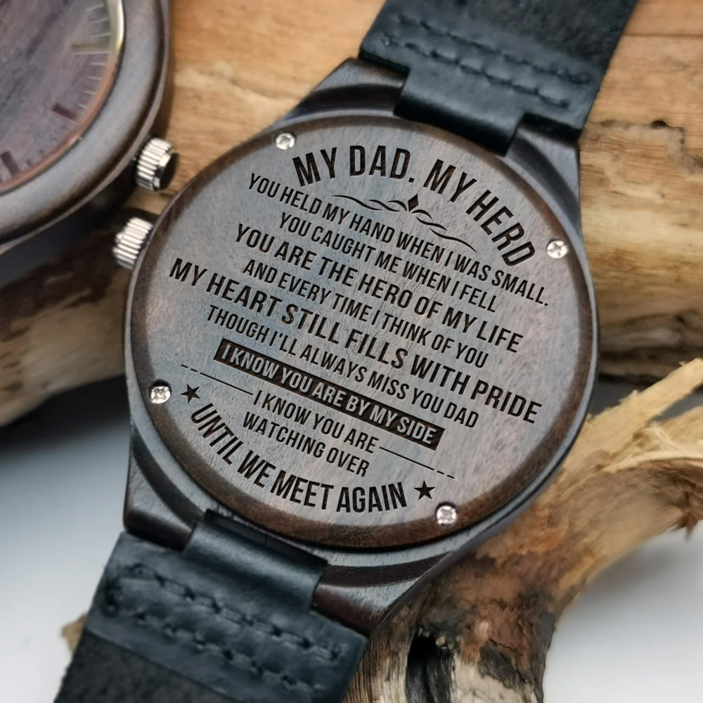 To My Dad-How Much You Really Care From Son or Daughter Engraved Luminous Wooden Watch Men Watch Personalized watch Father's Day
