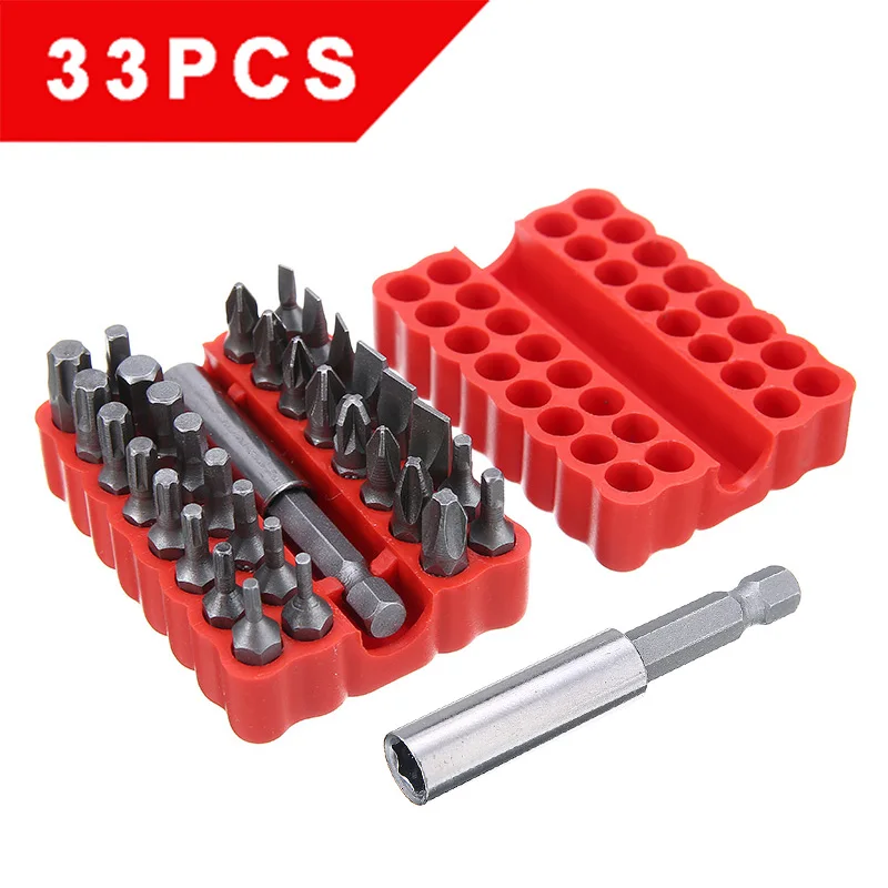 

Набор защитных бит с магнитным удлинителем, 33 шт., Набор сменных бит для отвертки