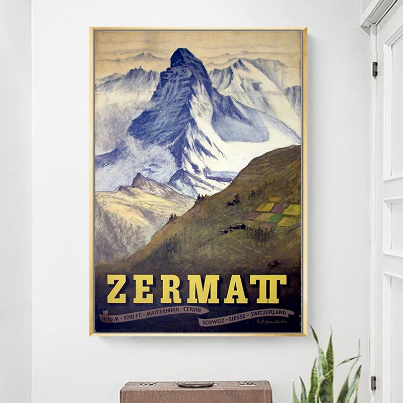 Катание на лыжах в Zermatt Швейцария катание винтажный Ретро путешествия