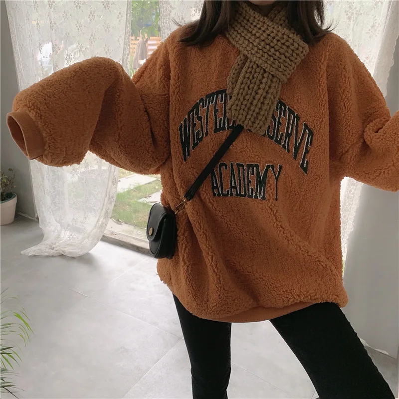 Aulead, новинка, женские толстовки, набор, Kawaii, толстовки с буквенным принтом, плюс кашемир, женские толстовки, друзья, худи, женские рубашки, 50cs