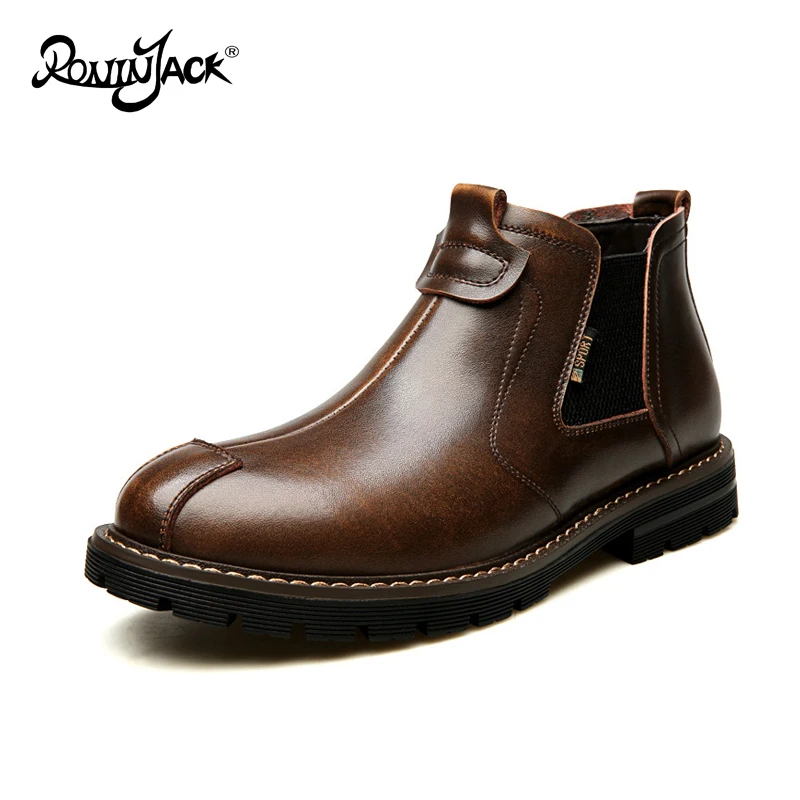 

Man Martin Boots Autumn Winter Genuine Leather Ankle Chelsea Boots Men Shoes Vintage Classic Male Casual Motorcycle Boots Bottes
