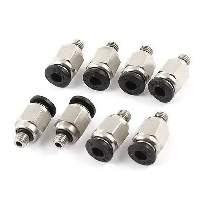 

8 Pcs M5 Male Thread to 4mm Hole Tube Push in Connect Straight Quick Fittings