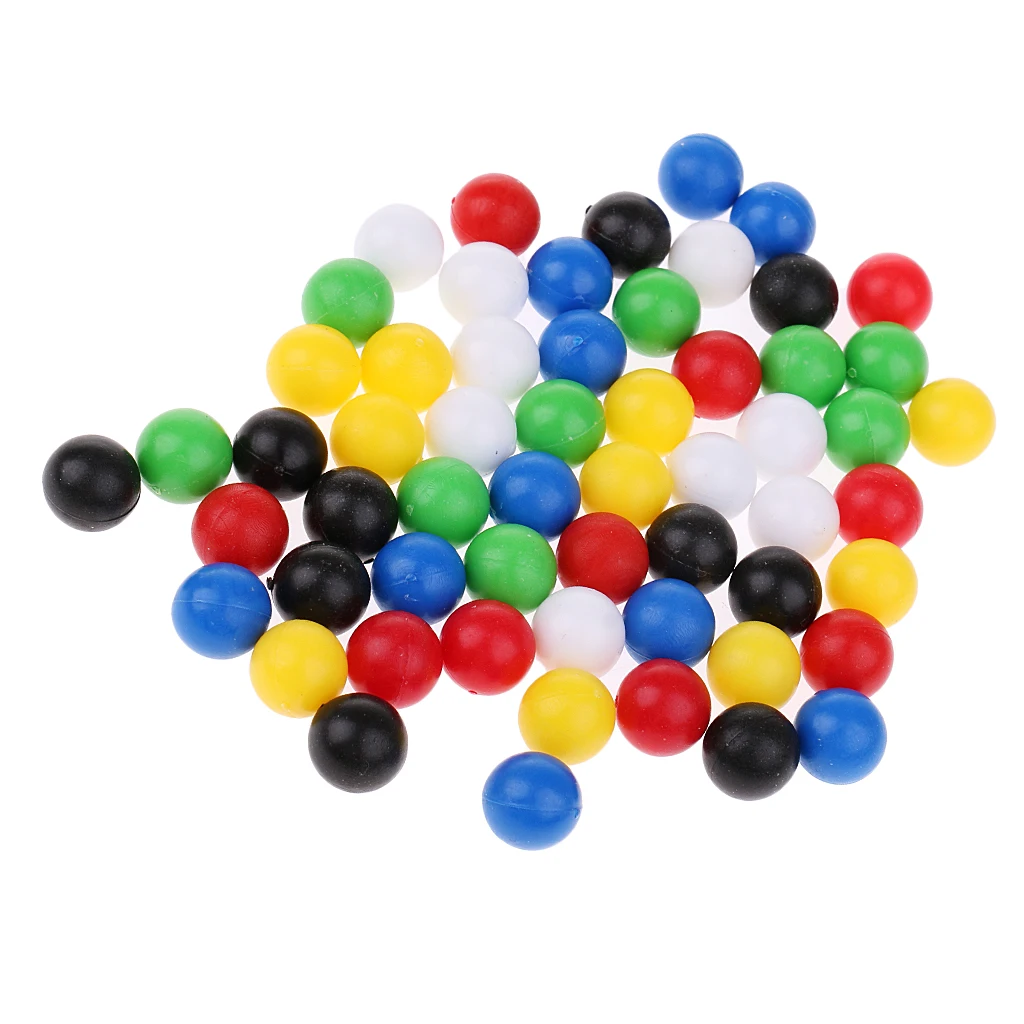 1cm Colored Small Plastic Balls Beads Building Blocks Bulk for Desktop Shooting Games, Pack of 60