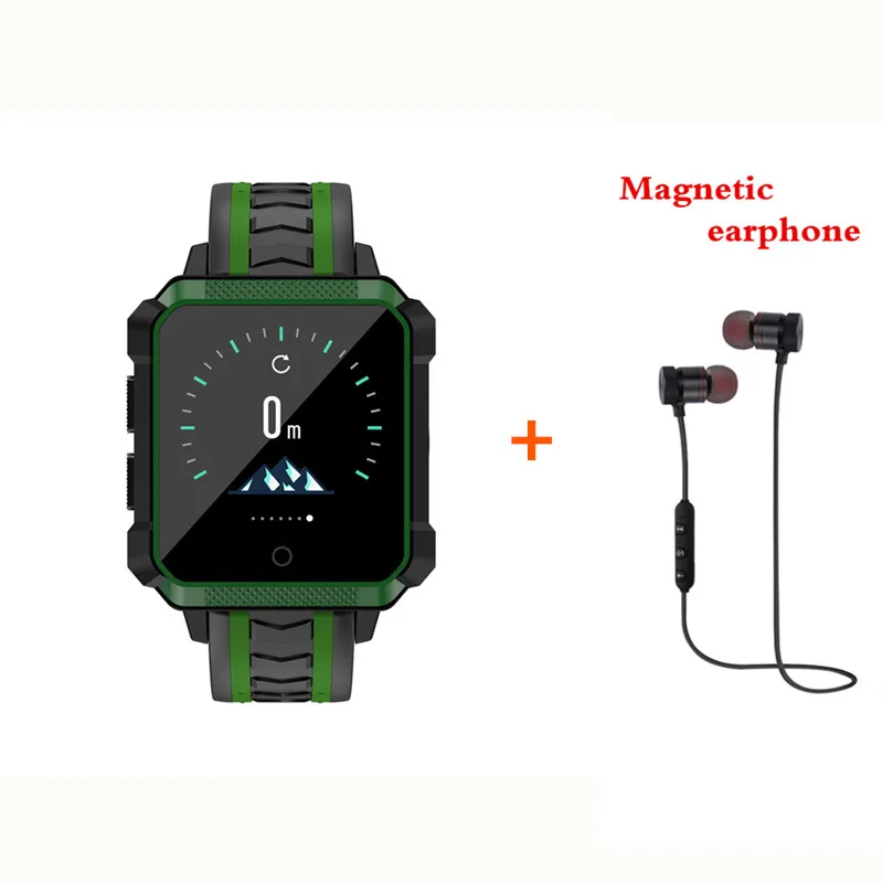 H7 умные часы на Android телефон MTK737 1 Гб+ 8 Гб монитор сердечного ритма gps умные часы мужские водонепроницаемые для HUAWEI Часы GT PK KW88 Q1 pro - Цвет: green add headset