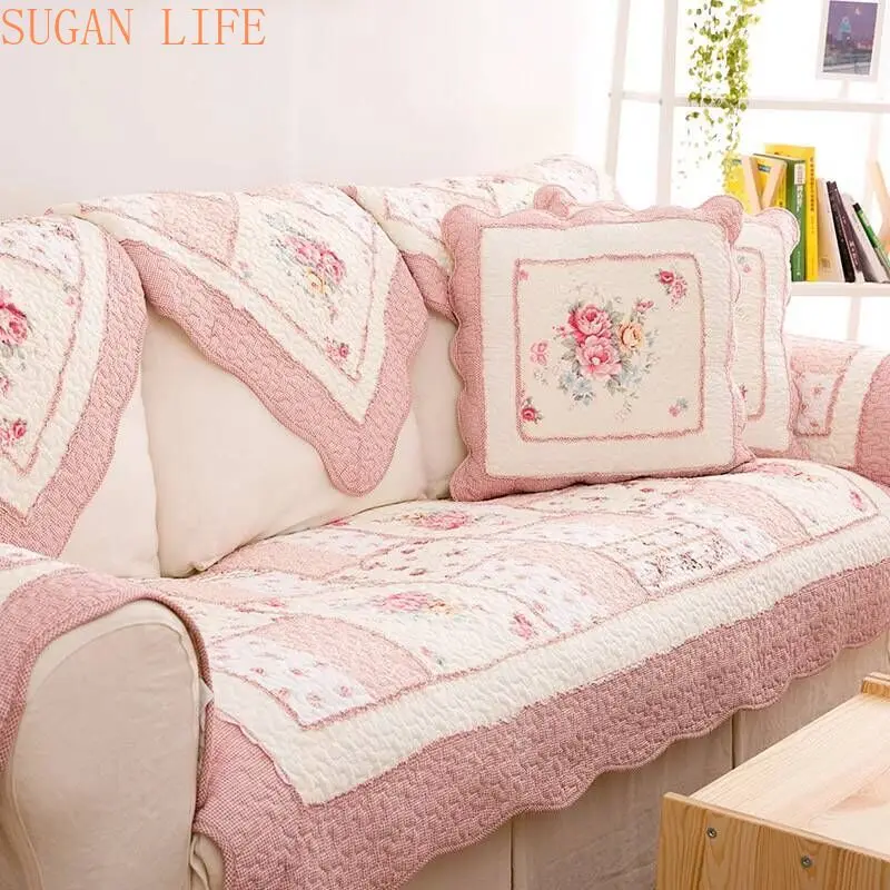 Хлопковый лоскутный чехол для дивана подушка пасторальный тканевый кожаный