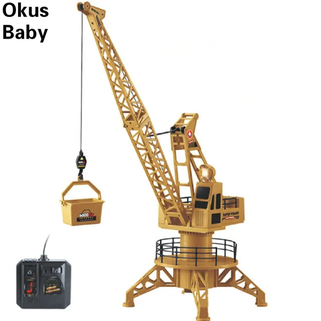 Remote Control Crane Kids Boys Radio Remote Controlled RC Tower Crane Construction Site Vehicle Toy 1