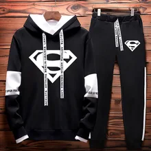 Новинка, брендовый спортивный костюм, модная 23 Мужская спортивная одежда, комплект из двух предметов, хлопковая флисовая плотная толстовка с капюшоном+ штаны, спортивный мужской костюм