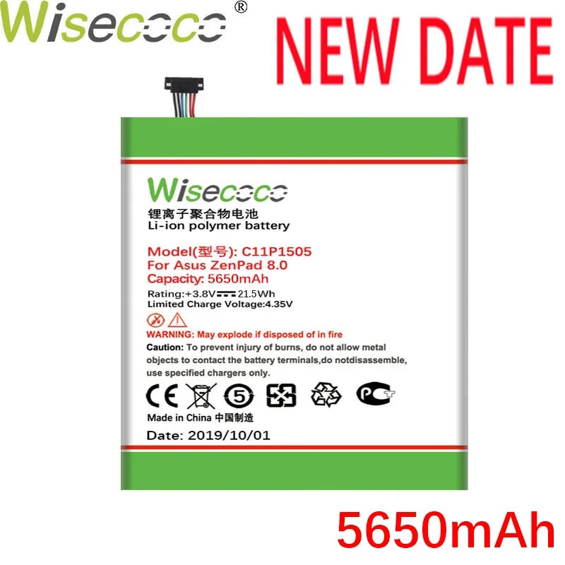 

WISECOCO 5650mAh C11P1505 Battery For Asus ZenPad 8.0 Z380KL P022 P024 Z380C Z380CX Latest Production New High Quality Battery