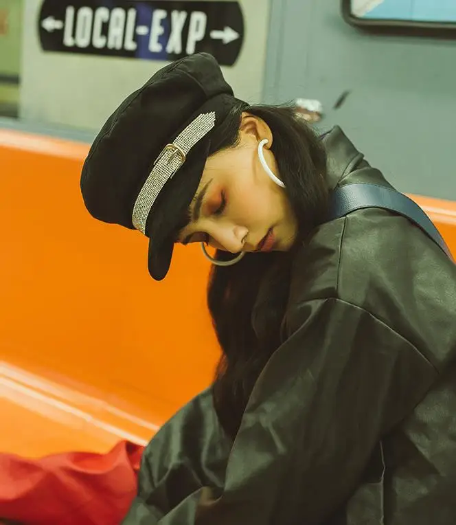 Fashion Diamond Military Hat Autumn 
