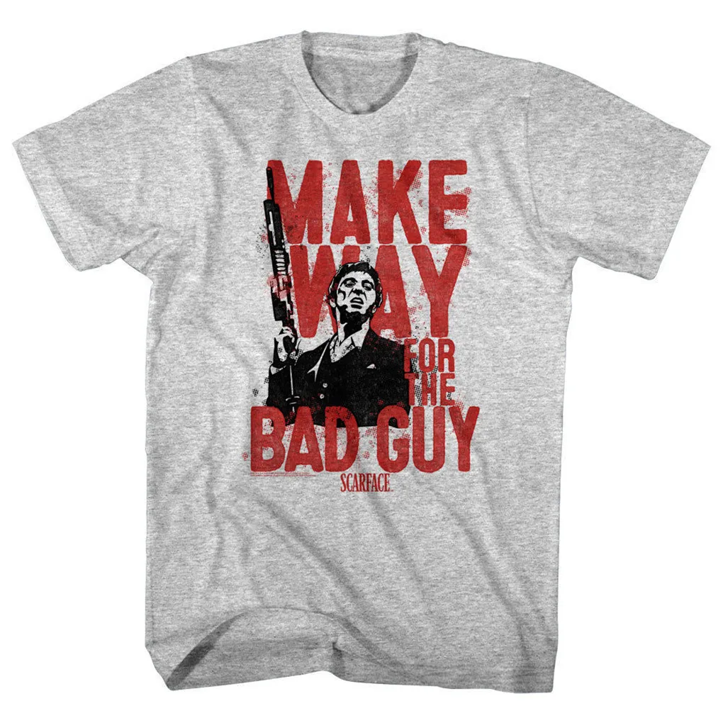 Мужская футболка Scarface Tony Монтана Gun Make Way For The Bad Guy разноцветная с круглым вырезом