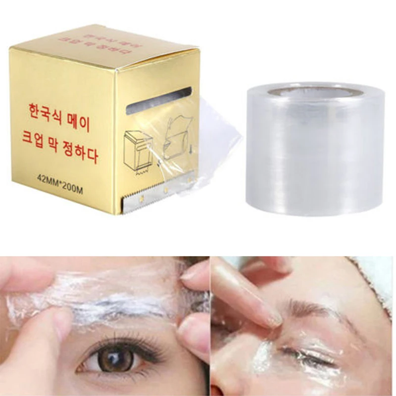 Película transparente de plástico transparente para tatuajes, 1 rollo de película conservante para maquillaje permanente, accesorios de tatuaje de cejas, venta al por mayor
