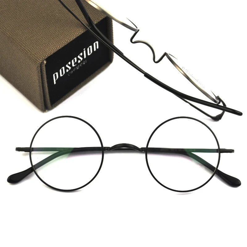 

Top Quality Pure Titanium Glasses Frame Men Women Eyeglasses Brand Vintage Small Round Optical Glasses Frame Handmade Box 322