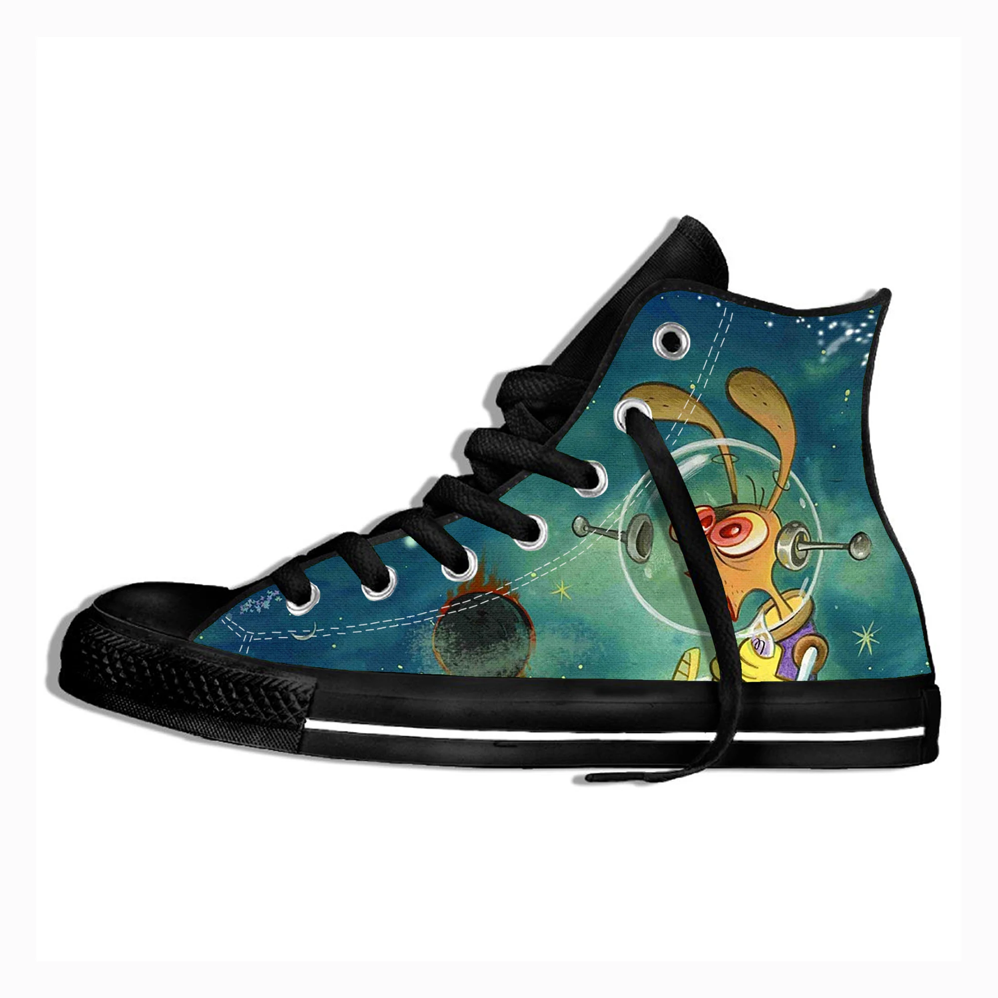 Sneakers OF Men Ren and Stimpy Anime Wearable Comfort Sport Shoes Classic Sneakers  Zapatos Hombre  Mens Shoes