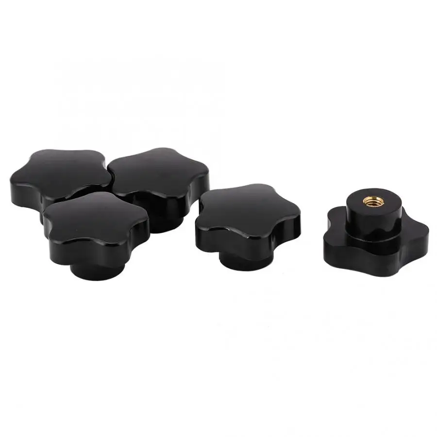 

Kitchen Cabinet Handles 5pcs M8 Universal Black Plastic Star Shape Knob Handle Machine Screw Set gd Furniture Knob