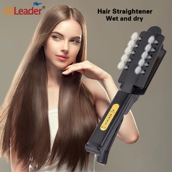 

Alileader Professional Hair Straightener Steam Flat Iron Tourmaline Ceramic Hot Comb Straightener Four-Gear Hair Styling Tools
