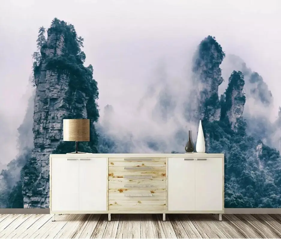 Beibehang индивидуальные 3D фрески, стильный китайский стиль, Zhangjiajie живописные области, лес, пейзаж Ресторан Бар, стены