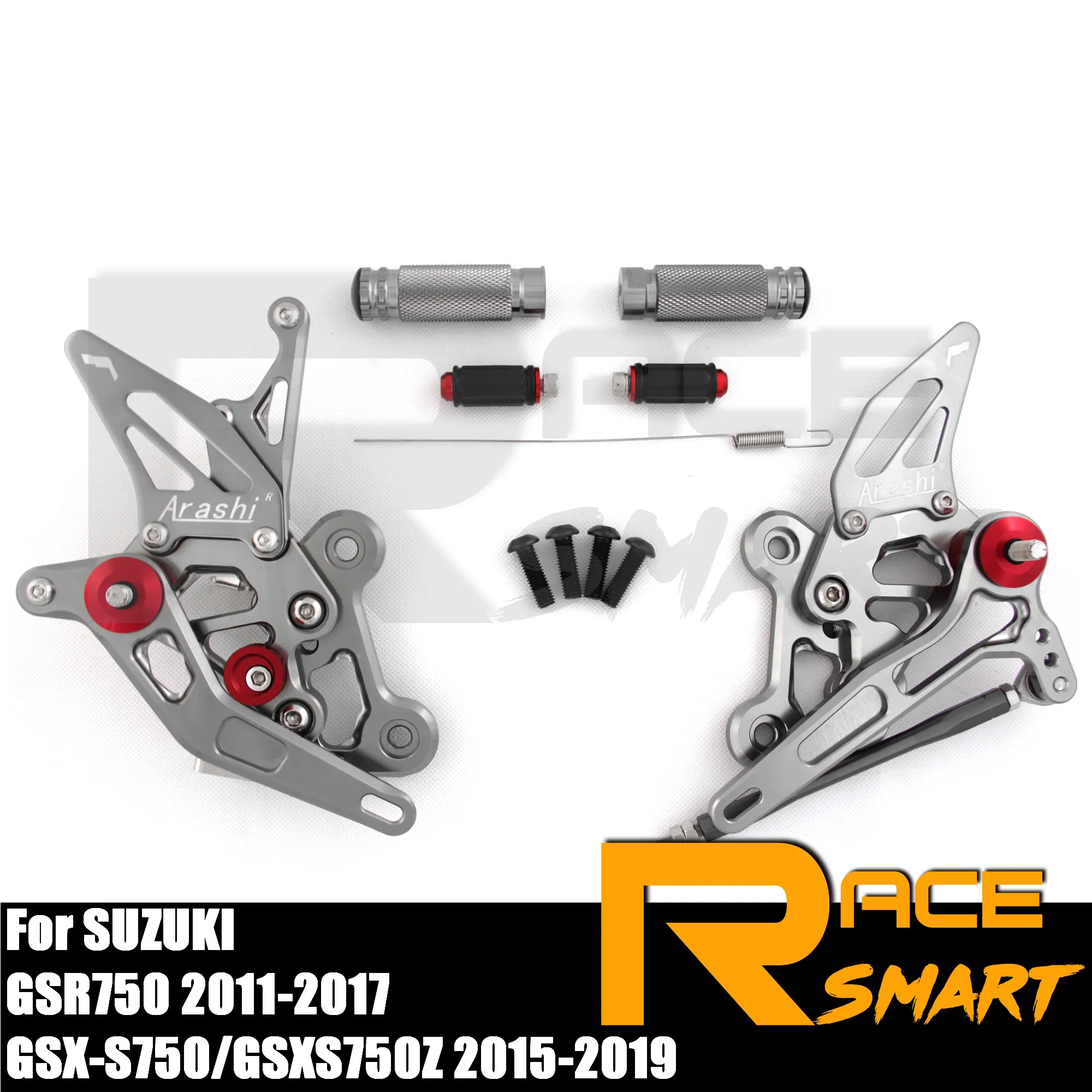 CNC Aluminum Adjustable Rearset Rear Footrest Foot Rest Pegs For SUZUKI GSX-S750 GSXS750Z 2015-2020 GSXS 750 2016 2017 2018 2019