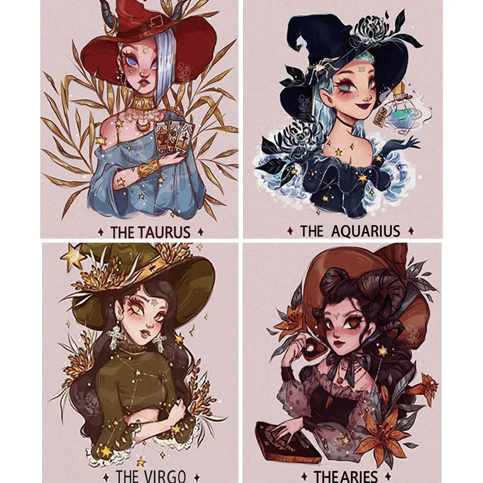 5D алмазная живопись сделай сам портрет девушки со знаками Зодиака вышивка