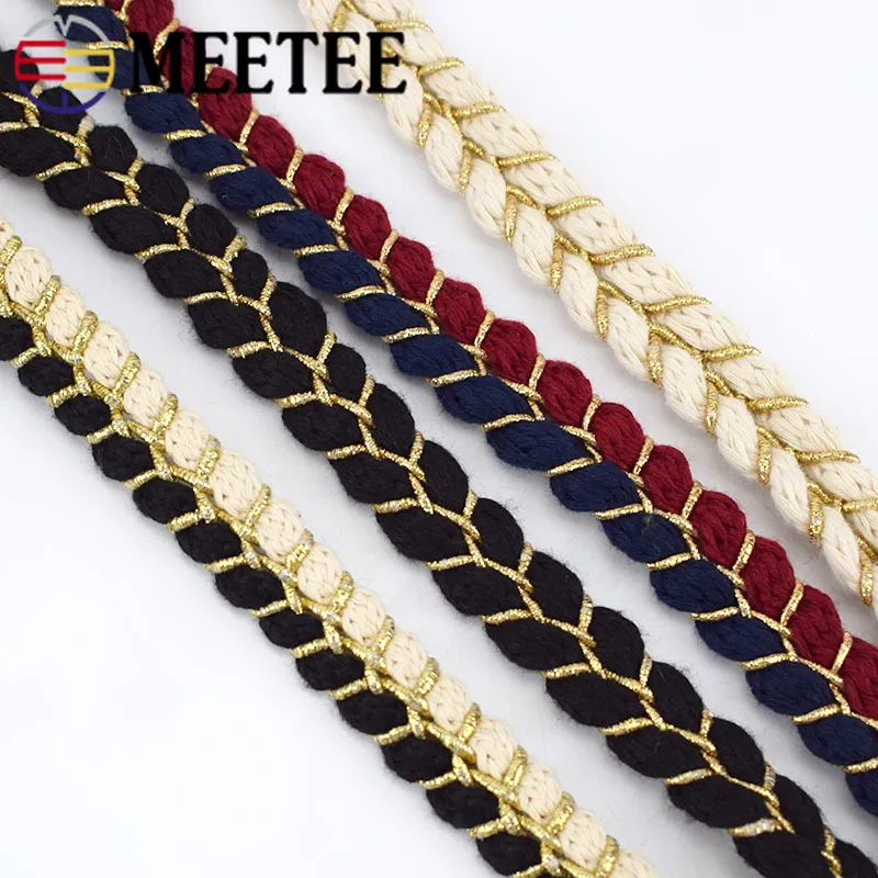 Meetee 9yards 1.5cm Cotton Braid Webbing Ribbon Twisted Rope DIY Scarf Jewelry Apparel Home Crafts Sewing Accessories Lace BD294 | Дом и сад