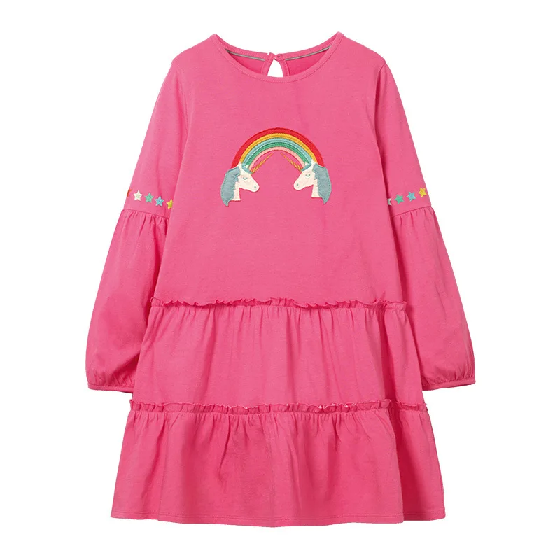 1187 same picture SAILEROAD Cloud Rainbow Print for Kids Dress Autumn Winter Princess Party Tutu Dress Girls Dress Sequins Children's Vestidos - Цвет: 1187 same picture