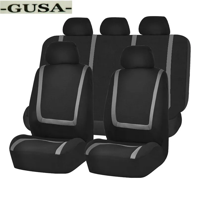 Full Set Car Seat Cover Sweat Absorbing Yoga Towel for Gym Workout Gray/ Black 