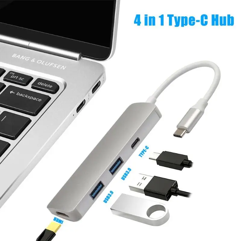 VODOOL 4 в 1 Тип C до 4K HDMI 2xusb 3,0 кабель для быстрой передачи док-станция с PD Порты и разъёмы USB хаб для офиса Компьютерная периферия