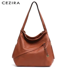CEZIR большая женская модная сумка-тоут на плечо, сумка-хобо из искусственной кожи высокого качества, веганская кожаная сумка на молнии, функциональная сумка через плечо