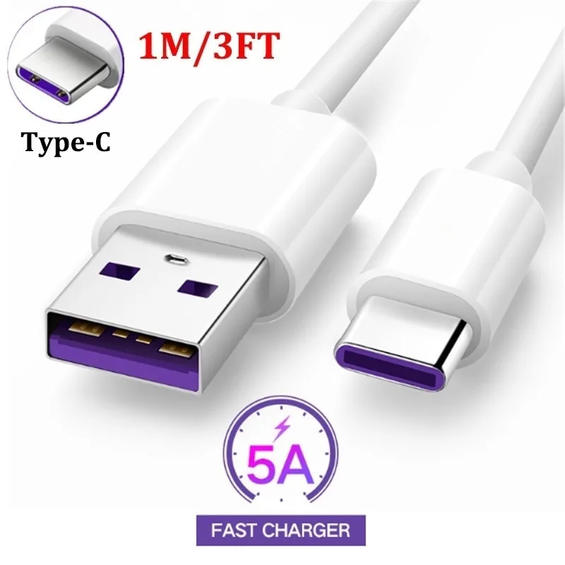Кабель USB Type-C для Samsung S10 Note 10 S20 Plus S9 быстрая зарядка зарядный Дата-кабель Huawei P 30
