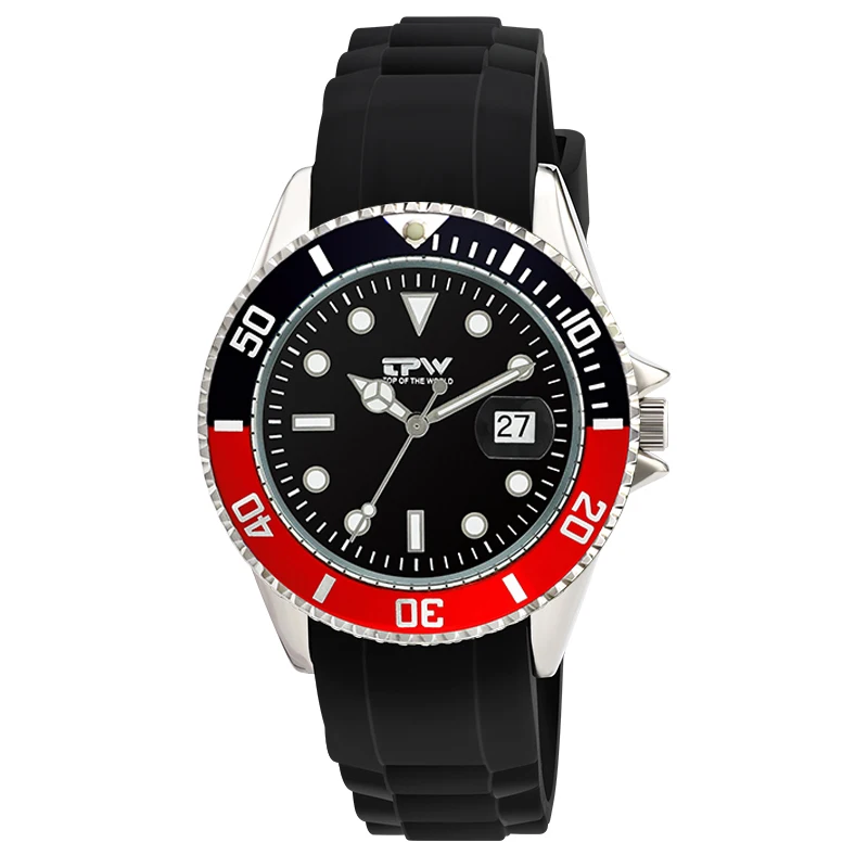 TPW брендовые Классические Мужские Аналоговые кварцевые часы мужские наручные часы Роскошные повседневные часы высокого качества черный нейлоновый ремешок - Цвет: Silicone Band
