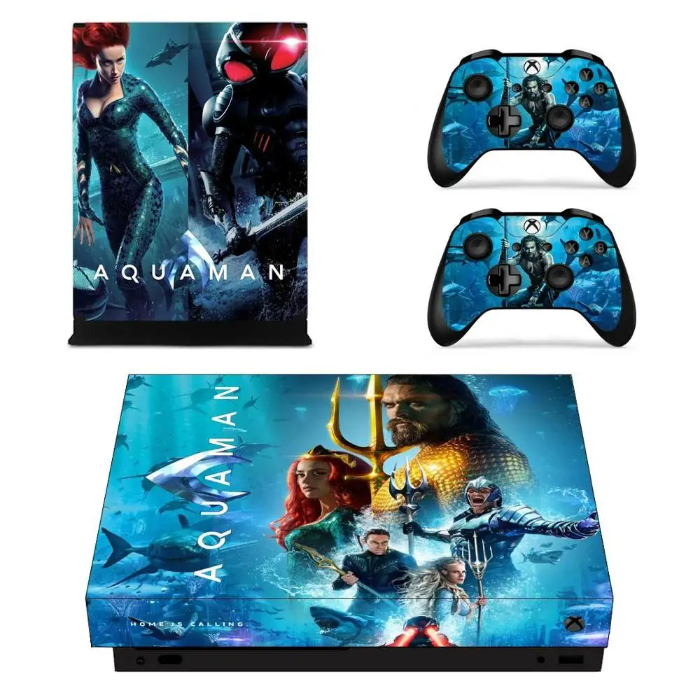 Aquaman стикер s для Xbox One X виниловое покрытие наклейки Стикеры Adesivo для Xbox one X консоли пульта дистанционного управления скины