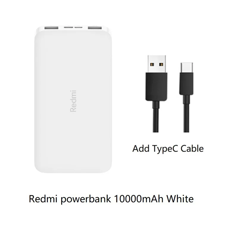 Add typeC cable Красный mi power bank 10000 мАч usb type C mi power bank 20000 Qi быстрое зарядное устройство Портативная зарядка повербанк Внешняя батарея - Цвет: Add typeC cable