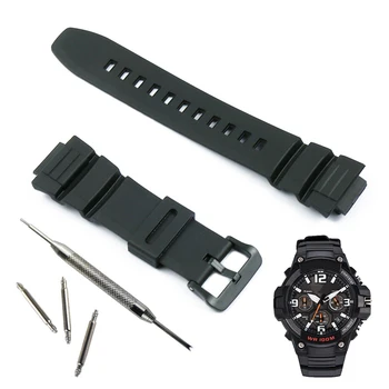 

Accessories pin buckle for Casio MCW-100H 110H W-S220 HDD-S100 waterproof resin watch strap for men and women watch band