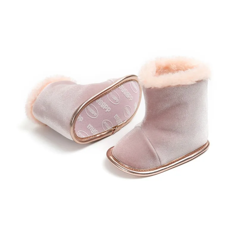 Winter Infant Baby Boys Girls Cotton Boots 3 Color Casual Solid Color Velet Comfortable Warm High Quality New Faux Fur Booties