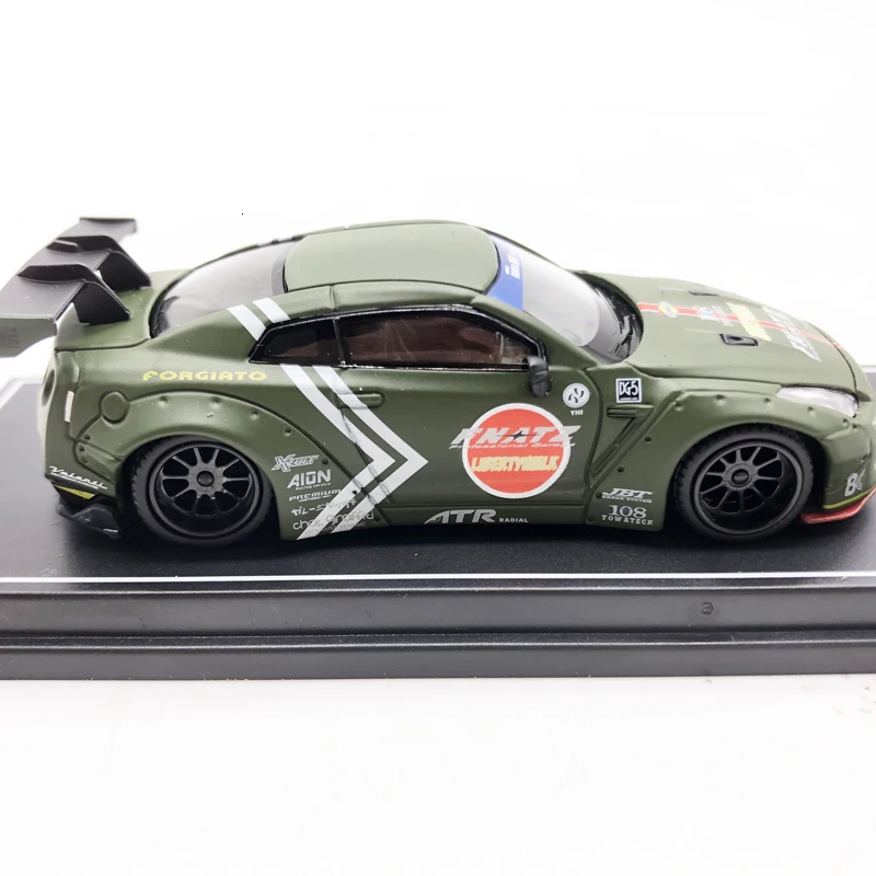 1: 64 литье под давлением металлический сплав Nissan Gtr-lb Nissan Japan God Of War широкая модификация Миниатюрная модель сцены