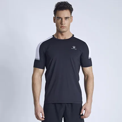 KELME Мужская футболка для футбола, баскетбола, бега, тренировок и упражнений, тренажерного зала, быстровысыхающий, для фитнеса, спорта, дышащий, компрессионный 871002 - Цвет: 3991538Black