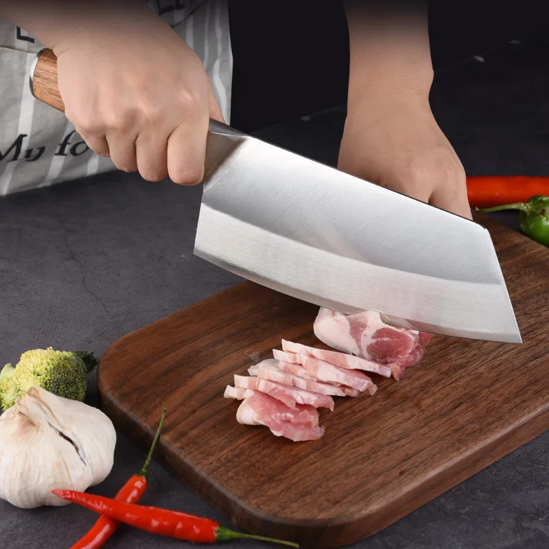 8 inch Cleaver Knife,Handmade Forged Chopping Stainless Steel Meat Kitchen  Chef Butcher Knife ,for Home Kitchen and Restaurants Chef Knife Heavy Duty  Chopper Meat Cleaver 