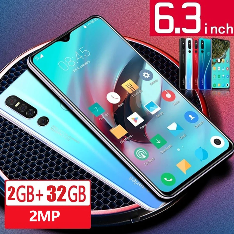 Global Version SOYES P30 Pro 2GB 32GB ROM MobilePhone Hexa core Android9.1 4800mAh Cellphone 6.3inch Waterdrop Screen Smartphone
