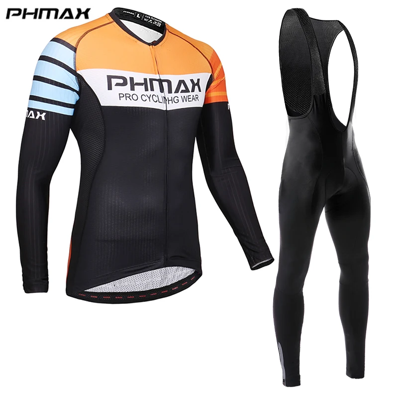 PHMAX Pro с длинным рукавом Велоспорт Джерси набор мужчин MTB велосипед одежда анти-УФ одежда с длинным рукавом Велоспорт Джерси костюм
